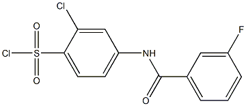 2-chloro-4-[(3-fluorobenzene)amido]benzene-1-sulfonyl chloride,,结构式