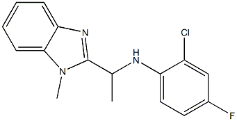 2-chloro-4-fluoro-N-[1-(1-methyl-1H-1,3-benzodiazol-2-yl)ethyl]aniline 结构式