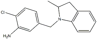 2-chloro-5-[(2-methyl-2,3-dihydro-1H-indol-1-yl)methyl]aniline,,结构式