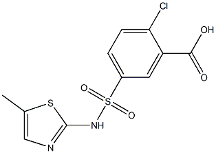 2-chloro-5-[(5-methyl-1,3-thiazol-2-yl)sulfamoyl]benzoic acid 化学構造式