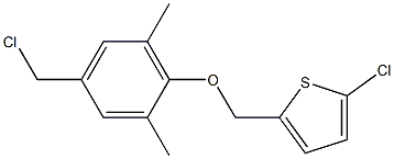 2-chloro-5-[4-(chloromethyl)-2,6-dimethylphenoxymethyl]thiophene,,结构式