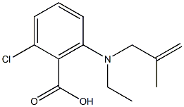 2-chloro-6-[ethyl(2-methylprop-2-en-1-yl)amino]benzoic acid 化学構造式