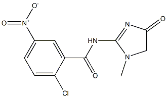 2-chloro-N-(1-methyl-4-oxo-4,5-dihydro-1H-imidazol-2-yl)-5-nitrobenzamide 化学構造式