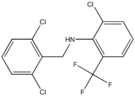 2-chloro-N-[(2,6-dichlorophenyl)methyl]-6-(trifluoromethyl)aniline 化学構造式