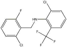 2-chloro-N-[(2-chloro-6-fluorophenyl)methyl]-6-(trifluoromethyl)aniline 化学構造式