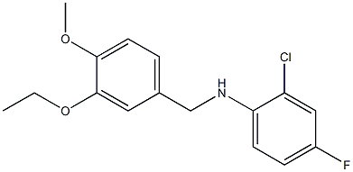 2-chloro-N-[(3-ethoxy-4-methoxyphenyl)methyl]-4-fluoroaniline,,结构式