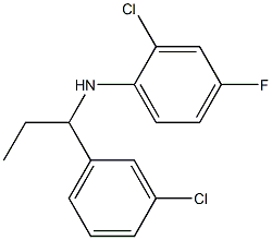 2-chloro-N-[1-(3-chlorophenyl)propyl]-4-fluoroaniline 结构式
