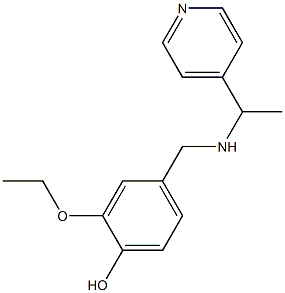2-ethoxy-4-({[1-(pyridin-4-yl)ethyl]amino}methyl)phenol,,结构式