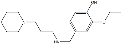 2-ethoxy-4-({[3-(piperidin-1-yl)propyl]amino}methyl)phenol,,结构式