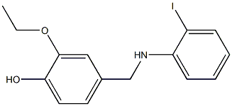 2-ethoxy-4-{[(2-iodophenyl)amino]methyl}phenol 化学構造式
