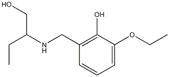 2-ethoxy-6-{[(1-hydroxybutan-2-yl)amino]methyl}phenol,,结构式