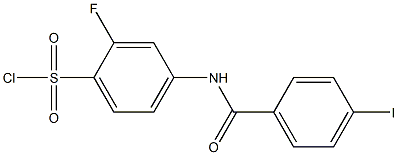 2-fluoro-4-[(4-iodobenzene)amido]benzene-1-sulfonyl chloride,,结构式