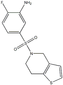 2-fluoro-5-{4H,5H,6H,7H-thieno[3,2-c]pyridine-5-sulfonyl}aniline,,结构式