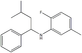 2-fluoro-5-methyl-N-(3-methyl-1-phenylbutyl)aniline,,结构式
