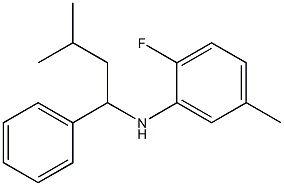  2-fluoro-5-methyl-N-(3-methyl-1-phenylbutyl)aniline