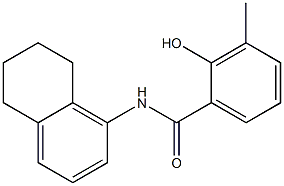 2-hydroxy-3-methyl-N-(5,6,7,8-tetrahydronaphthalen-1-yl)benzamide 化学構造式