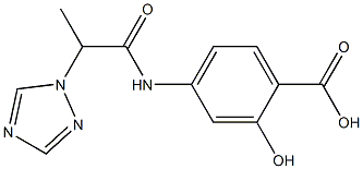 2-hydroxy-4-[2-(1H-1,2,4-triazol-1-yl)propanamido]benzoic acid 化学構造式
