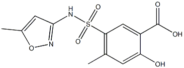 2-hydroxy-4-methyl-5-[(5-methyl-1,2-oxazol-3-yl)sulfamoyl]benzoic acid,,结构式