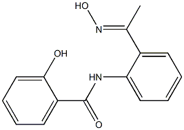 2-hydroxy-N-{2-[(1E)-N-hydroxyethanimidoyl]phenyl}benzamide 化学構造式