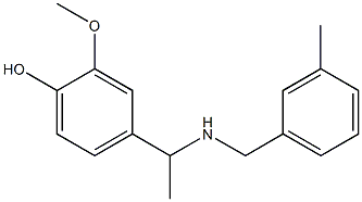 2-methoxy-4-(1-{[(3-methylphenyl)methyl]amino}ethyl)phenol 化学構造式