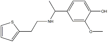 2-methoxy-4-(1-{[2-(thiophen-2-yl)ethyl]amino}ethyl)phenol,,结构式