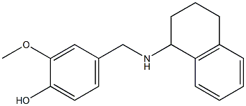 2-methoxy-4-[(1,2,3,4-tetrahydronaphthalen-1-ylamino)methyl]phenol 结构式