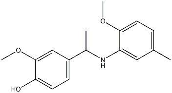 2-methoxy-4-{1-[(2-methoxy-5-methylphenyl)amino]ethyl}phenol,,结构式