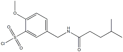 2-methoxy-5-[(4-methylpentanamido)methyl]benzene-1-sulfonyl chloride