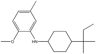 2-methoxy-5-methyl-N-[4-(2-methylbutan-2-yl)cyclohexyl]aniline,,结构式