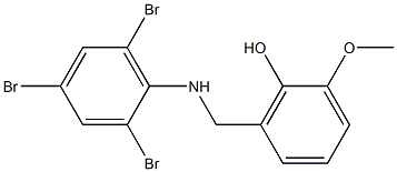 2-methoxy-6-{[(2,4,6-tribromophenyl)amino]methyl}phenol Struktur