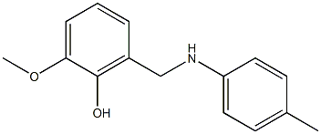 2-methoxy-6-{[(4-methylphenyl)amino]methyl}phenol Struktur