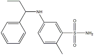 2-methyl-5-[(1-phenylpropyl)amino]benzene-1-sulfonamide 化学構造式