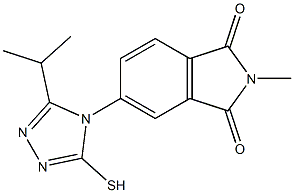 2-methyl-5-[3-(propan-2-yl)-5-sulfanyl-4H-1,2,4-triazol-4-yl]-2,3-dihydro-1H-isoindole-1,3-dione 结构式