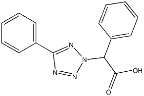 2-phenyl-2-(5-phenyl-2H-1,2,3,4-tetrazol-2-yl)acetic acid Struktur