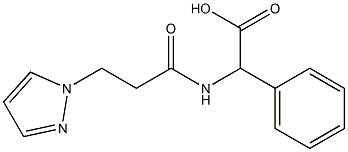 2-phenyl-2-[3-(1H-pyrazol-1-yl)propanamido]acetic acid Struktur