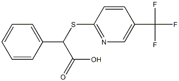 2-phenyl-2-{[5-(trifluoromethyl)pyridin-2-yl]sulfanyl}acetic acid Struktur