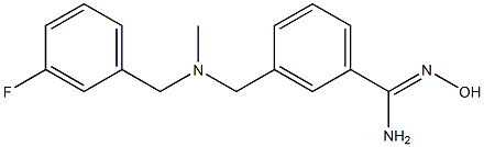 3-({[(3-fluorophenyl)methyl](methyl)amino}methyl)-N'-hydroxybenzene-1-carboximidamide Struktur