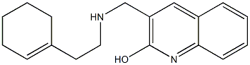 3-({[2-(cyclohex-1-en-1-yl)ethyl]amino}methyl)quinolin-2-ol Struktur