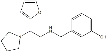 3-({[2-(furan-2-yl)-2-(pyrrolidin-1-yl)ethyl]amino}methyl)phenol,,结构式