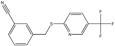 3-({[5-(trifluoromethyl)pyridin-2-yl]sulfanyl}methyl)benzonitrile Struktur