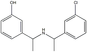 3-(1-{[1-(3-chlorophenyl)ethyl]amino}ethyl)phenol 化学構造式