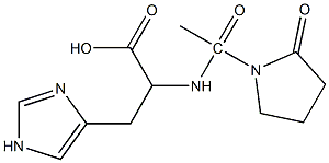 3-(1H-imidazol-4-yl)-2-[1-(2-oxopyrrolidin-1-yl)acetamido]propanoic acid 结构式