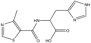 3-(1H-imidazol-4-yl)-2-{[(4-methyl-1,3-thiazol-5-yl)carbonyl]amino}propanoic acid 化学構造式
