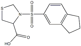 3-(2,3-dihydro-1H-indene-5-sulfonyl)-1,3-thiazolidine-4-carboxylic acid,,结构式