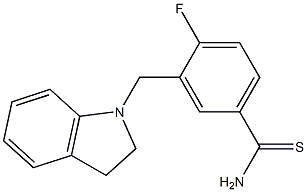 3-(2,3-dihydro-1H-indol-1-ylmethyl)-4-fluorobenzene-1-carbothioamide Structure