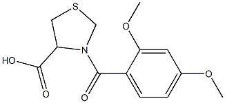 3-(2,4-dimethoxybenzoyl)-1,3-thiazolidine-4-carboxylic acid 结构式