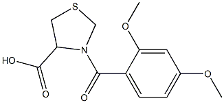 3-(2,4-dimethoxybenzoyl)-1,3-thiazolidine-4-carboxylic acid,,结构式