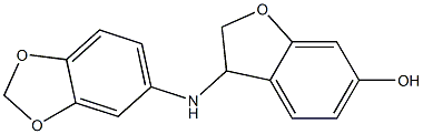 3-(2H-1,3-benzodioxol-5-ylamino)-2,3-dihydro-1-benzofuran-6-ol,,结构式