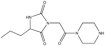 3-(2-oxo-2-piperazin-1-ylethyl)-5-propylimidazolidine-2,4-dione Structure