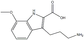 3-(3-aminopropyl)-7-methoxy-1H-indole-2-carboxylic acid 化学構造式